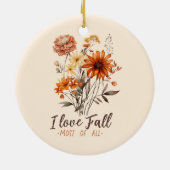 Ik hou het meest van Herfst - Autumn Foliage Keramisch Ornament (Achterkant)