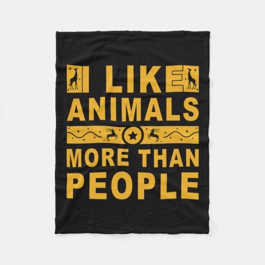 Ik hou meer van dieren dan mensen 3 fleece deken (Voorkant)