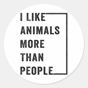 Ik hou meer van dieren dan van mensen 2 ronde sticker