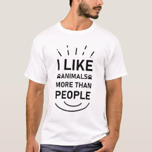Ik hou meer van dieren dan van mensen grappig Dier T-shirt