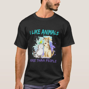 Ik hou meer van dieren dan van mensen t-shirt