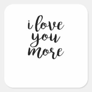 Ik Hou Meer Van Elegant Liefdesontwerp Vierkante Sticker