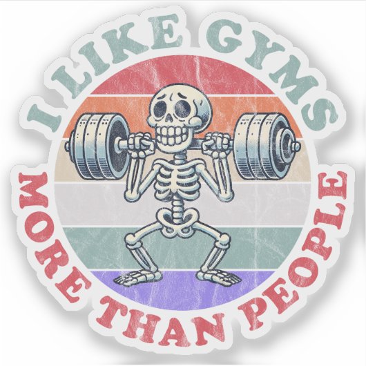 Ik hou meer van gyms dan van mensen sticker (Voorkant)