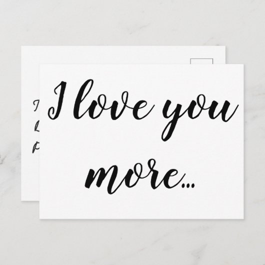 Ik hou meer van je aankondigingskaart (Voorkant / Achterkant)