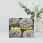 Ik hou meer van je dan... Cupcakes Briefkaart (Staand voorkant)