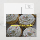 Ik hou meer van je dan... Cupcakes Briefkaart (Voorkant / Achterkant)