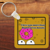 Ik hou meer van je dan donuts Sleutelhanger (Voorkant)