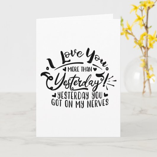 ik hou meer van je dan gisteren kaart (Gele Bloem)