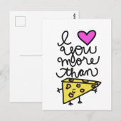 Ik hou meer van je dan kaas. briefkaart (Voorkant / Achterkant)