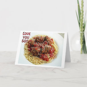 IK HOU MEER VAN JE DAN PASTA = ITALIAANSE LIEFDE H FEESTDAGEN KAART
