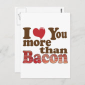 Ik hou meer van je dan van Bacon Briefkaart (Voorkant / Achterkant)