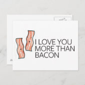 Ik hou meer van je dan van Bacon Briefkaart (Voorkant / Achterkant)