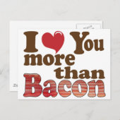 Ik hou meer van je dan van Bacon Briefkaart (Voorkant / Achterkant)