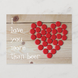Ik hou meer van je dan van bier briefkaart