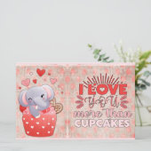 Ik hou meer van je dan van Cupcakes elphant Valent (Staand voorkant)