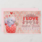 Ik hou meer van je dan van Cupcakes elphant Valent (Voorkant / Achterkant)