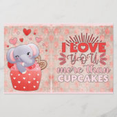 Ik hou meer van je dan van Cupcakes elphant Valent (Voorkant)