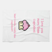 Ik hou meer van je dan van cupcakes. Fun Theedoek (Horizontaal)