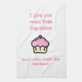 Ik hou meer van je dan van cupcakes. Fun Theedoek (Verticaal)