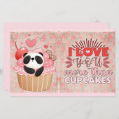 Ik hou meer van je dan van Cupcakes Panda Valentij (Voorkant / Achterkant)