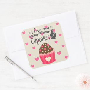 Ik hou meer van je dan van cupcakes Sticker