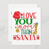 Ik hou meer van je dan van de kerstman. feestdagenkaart (Voorkant / Achterkant)