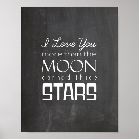 Ik hou meer van je dan van de maan en de sterren poster (Voorkant)