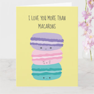 Ik hou meer van je dan van Macarons Kawaii Pastel Kaart