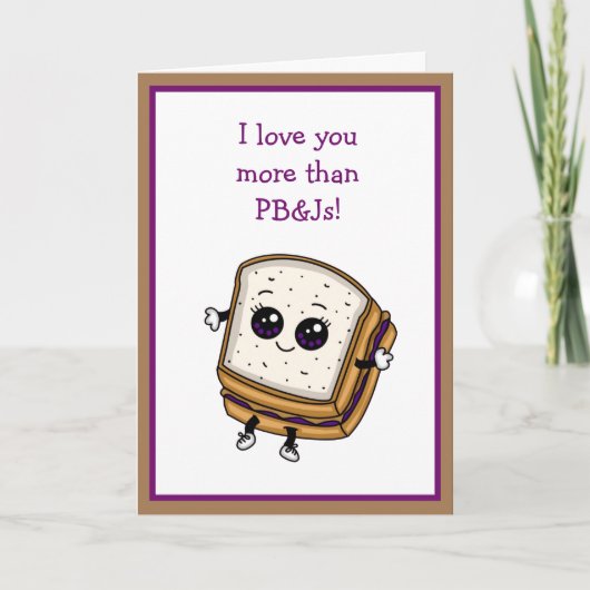 Ik hou meer van je dan van pindakaas en jam kaart (Voorkant)