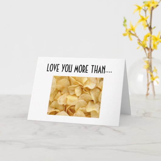 Ik hou meer van je dan van POTATOCHIPS Kaart (Gele Bloem)