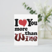 Ik hou meer van je dan van wijn briefkaart (Staand voorkant)