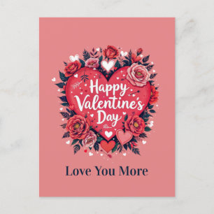 Ik hou meer van je Happy Valentine Day Holiday Bri Feestdagenkaart