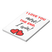 Ik hou meer van je! Het einde. Ik win! Zwart Notitieblok (Gedraaid)