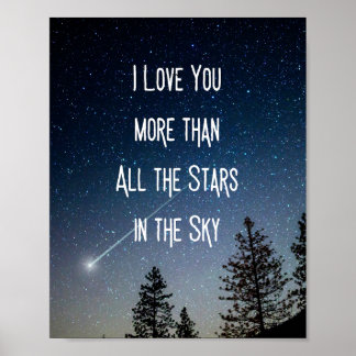 Ik hou meer van jou dan alle sterren in de Sky Kin Poster