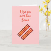 Ik hou meer van jou dan Bacon kaart in roze (Gele Bloem)