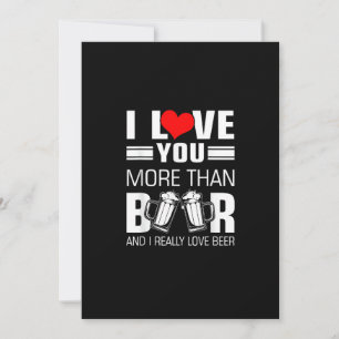 Ik hou meer van jou dan van bier, grappige speelse feestdagenkaart
