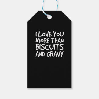 Ik hou meer van jou dan van Biscuits Gravy Grappig Cadeaulabel