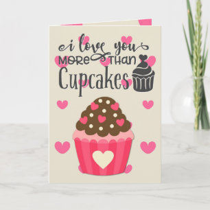 Ik hou meer van jou dan van Cupcakes Wenskaart Kaart