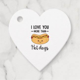 Ik hou meer van jou dan van hotdogs, grappige wors bedankjes labels