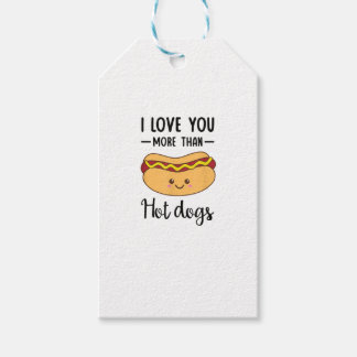 Ik hou meer van jou dan van hotdogs, grappige wors cadeaulabel