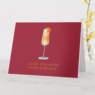 Ik hou meer van jou dan van Mimosas wenskaart Kaart