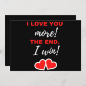 Ik hou meer van jou! Einde. Ik win! Feestdagenkaart (Voorkant / Achterkant)