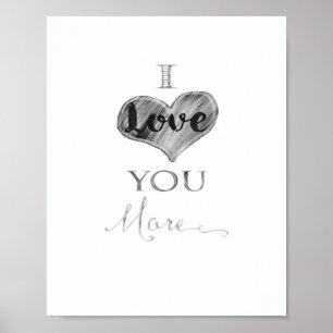 Ik Hou Meer Van Jou Krijtbord Hart Typografie Poster