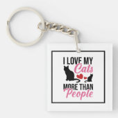 Ik hou meer van katten dan van grappige mensen sleutelhanger (Voorkant)
