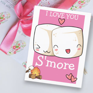 Ik hou meer van Kawaii Marshmallow Briefkaart