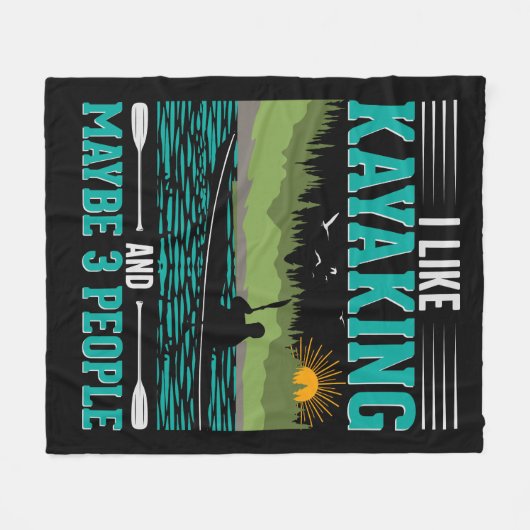 Ik hou meer van Kayaking dan van Mensen Fleece Deken (Voorkant (Horizontaal))