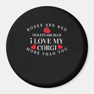 Ik hou meer van mijn corgi dan van jou, leuke hond magneet