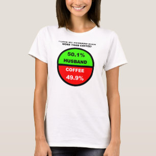 Ik hou meer van mijn man dan van koffie Grappig T-shirt