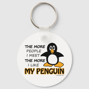 Ik hou meer van mijn pinguïn sleutelhanger