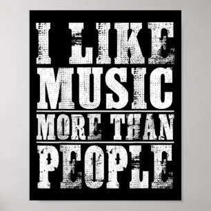 Ik hou meer van muziek dan van typografie poster